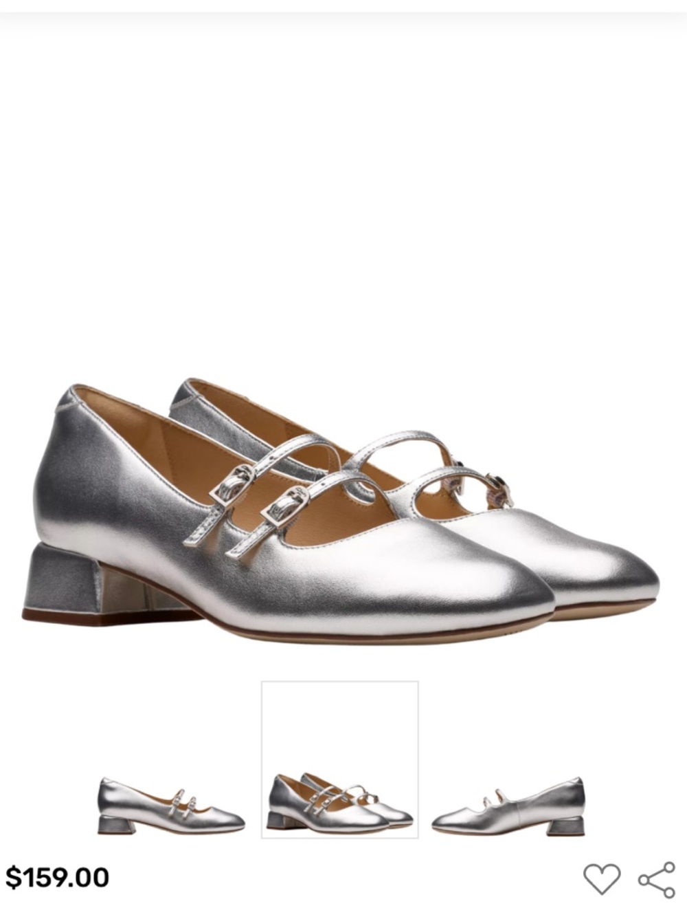 Clarks Daiss30 silver Mary Jane size 10
